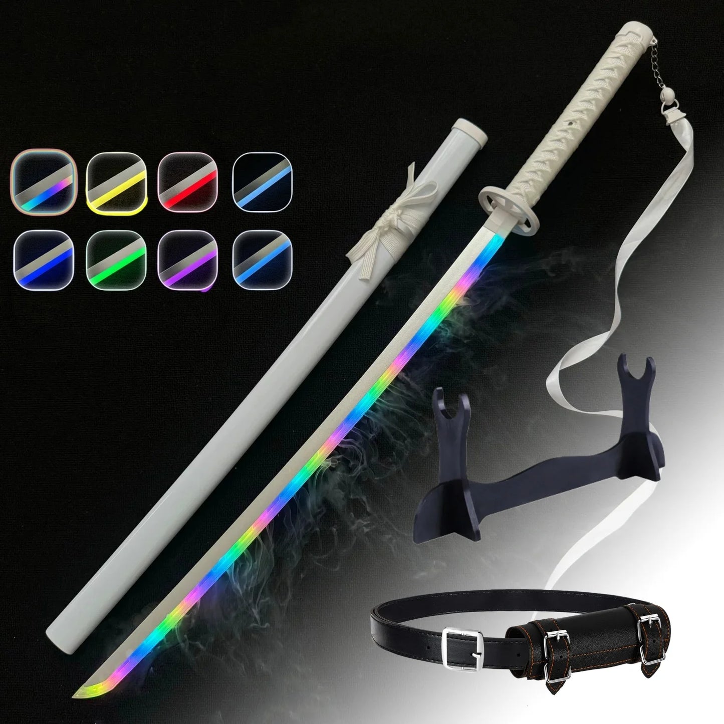 40inch Vapour Bleach Katana Led Lightsabre Anime Glow Rukia Cosplay Knife Real Size Japanese Katana Original Samurai Sword Gift