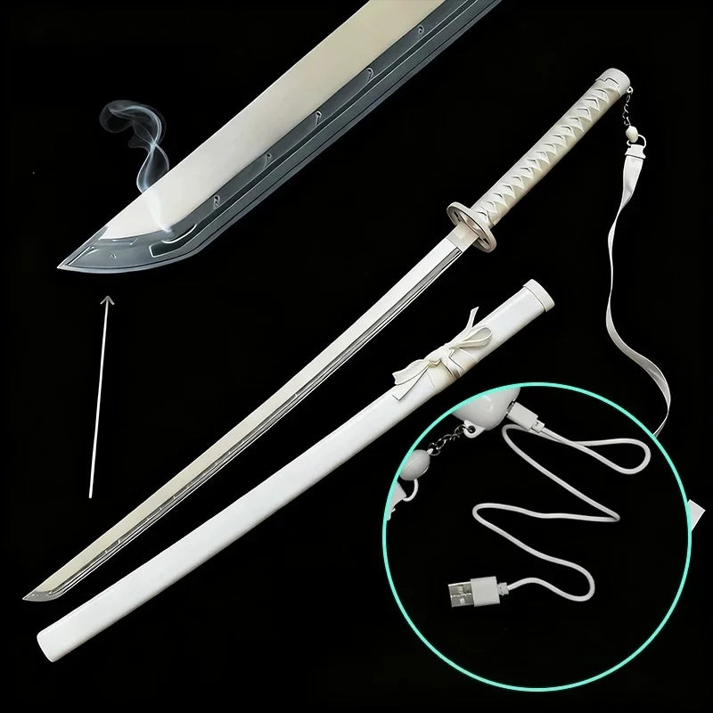 40inch Vapour Bleach Katana Led Lightsabre Anime Glow Rukia Cosplay Knife Real Size Japanese Katana Original Samurai Sword Gift